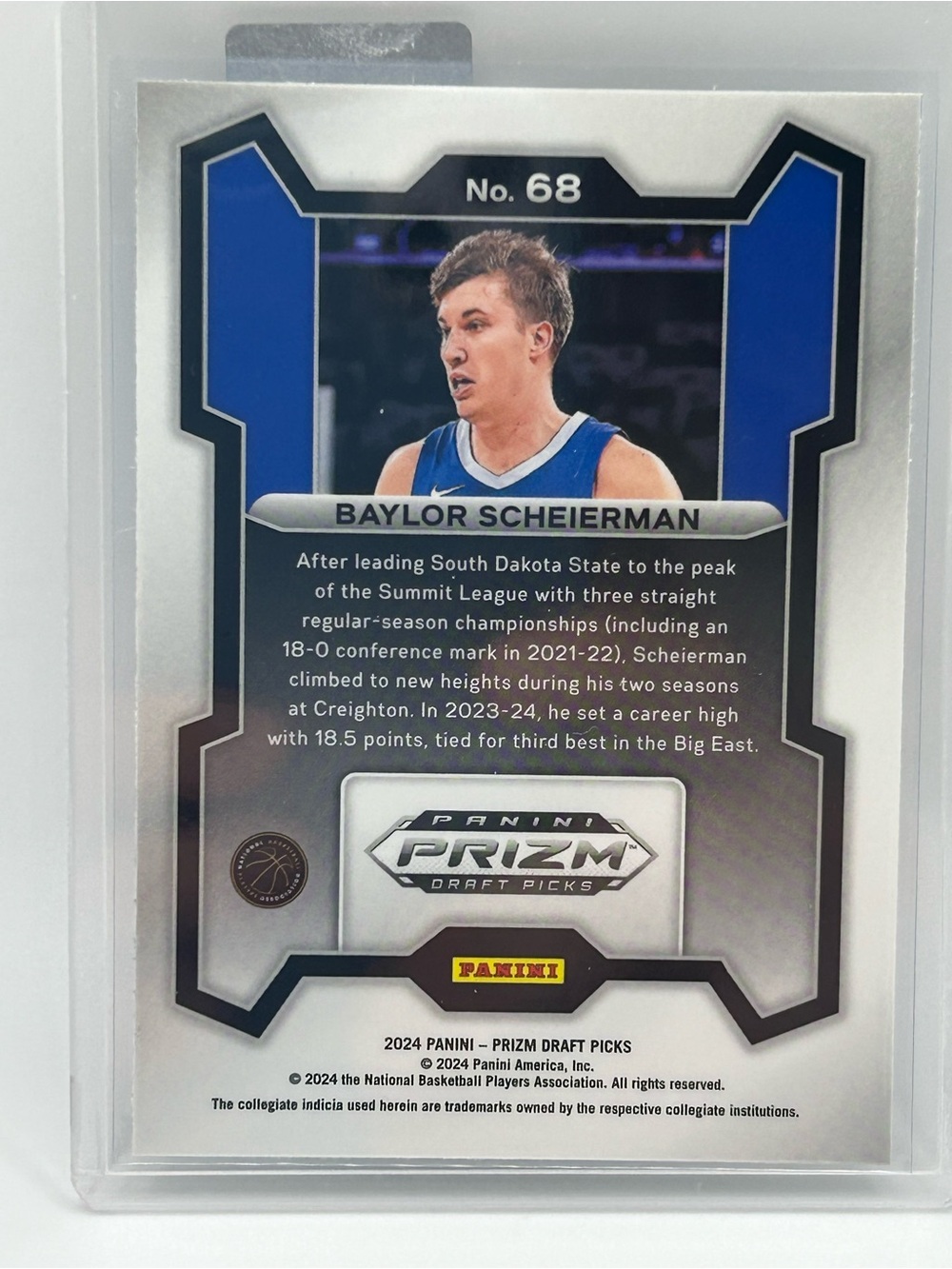 Baylor Scheierman Panini Prizm Draft Picks Basketball Rookie Card *scratched - Picture 2 of 3
